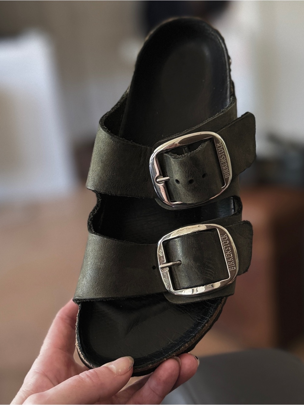 Black Birkenstock Big Buckle Sandals